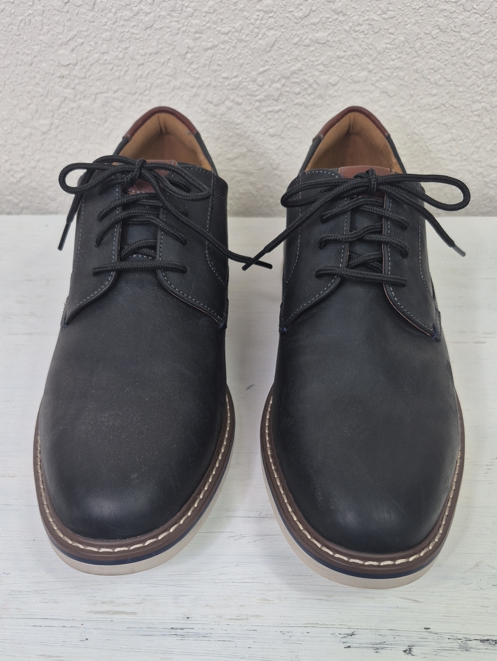 Men's Florsheim Norwalk Plain Toe Oxfords Lace Up Black Size 10.5W